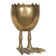 Złota Metalowa Osłonka Wielkanocna w Kształcie Jajka na Nóżkach – Elegancka Dekoracja