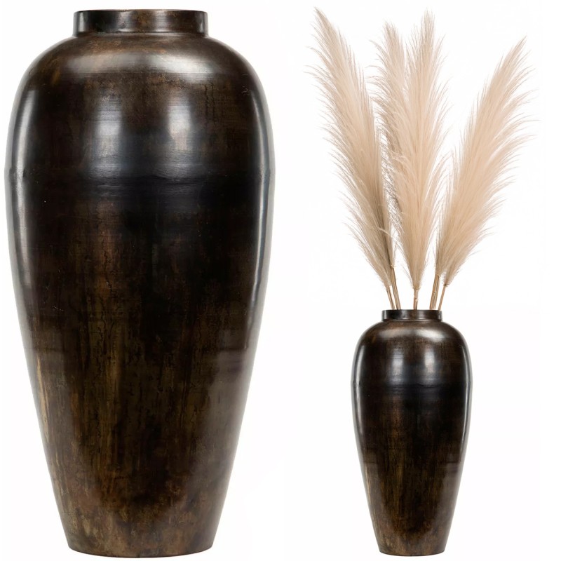 Elegancki Wazon Podłogowy z Metalu – Brązowy Mat