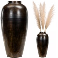 Elegancki Wazon Podłogowy z Metalu – Brązowy Mat