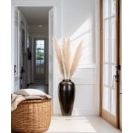 Elegancki Wazon Podłogowy z Metalu – Brązowy Mat