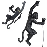 Lampa Kinkiet Ścienna Małpa – Czarny Mat, Wysokość 60 cm