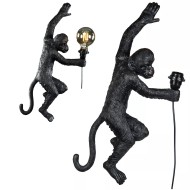 Lampa Kinkiet Ścienna Małpa – Czarny Mat, Wysokość 60 cm