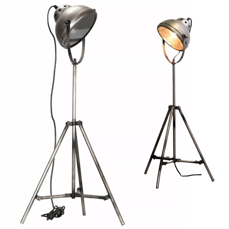 Lampa Podłogowa Loft – Srebrna, Industrialny Styl, E27