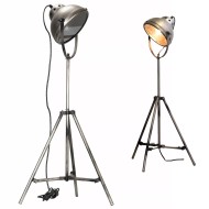 Lampa Podłogowa Loft – Srebrna, Industrialny Styl, E27