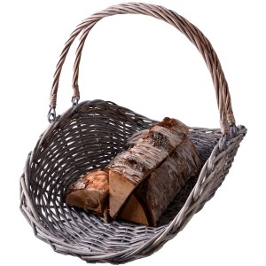 Kosz na Drewno z Wierzby – Stylowy Dodatek do Kominka