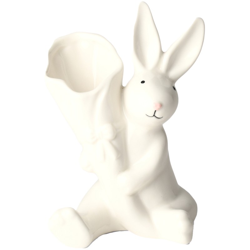 Wazon Wielkanocny Zajączek – Ceramiczny Biały Dekoracyjny