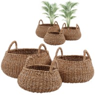 Doniczka kosz naturalna – Komplet 3 Sztuk, Styl Boho i Skandynawski