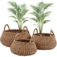 Doniczka kosz naturalna – Komplet 3 Sztuk, Styl Boho i Skandynawski