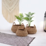 Doniczka kosz naturalna – Komplet 3 Sztuk, Styl Boho i Skandynawski