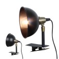 Czarna Lampa z Klipsem – Regulowana, Metalowa, Styl Vintage
