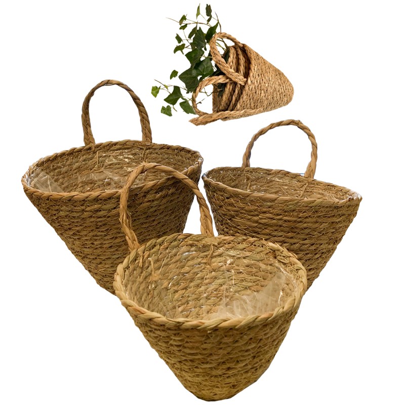 Wiszące Kwietniki w Stylu Boho – Zestaw 3 Naturalnych Osłonek