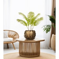 Złota Doniczka Metalowa – Dekoracyjna Osłonka w Kształcie Kwiatu