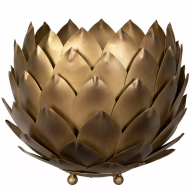 Złota Doniczka Metalowa – Dekoracyjna Osłonka w Kształcie Kwiatu