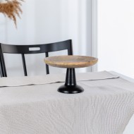 Drewniana Patera na Metalowej Podstawie – Styl Boho, Owoce, Dekoracje