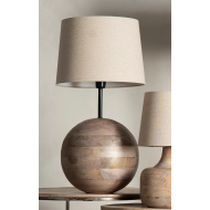 Lampa stołowa z drewna mango – duża, w stylu boho