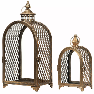 Złoty lampion metalowy – elegancki dodatek w stylu retro