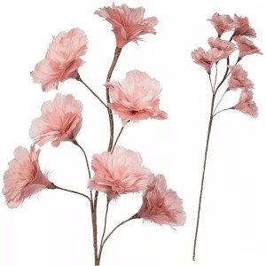 Ozdobna Gałązka z Naturalnych Piór – Unikatowa Dekoracja różowa