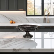 Czarna misa dekoracyjna – elegancka patera na owoce i dekoracje