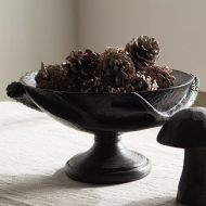 Czarna misa dekoracyjna – elegancka patera na owoce i dekoracje