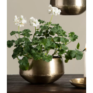 Złote metalowe doniczki – elegancki komplet 2 osłonek