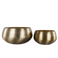 Złote metalowe doniczki – elegancki komplet 2 osłonek
