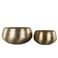 Złote metalowe doniczki – elegancki komplet 2 osłonek