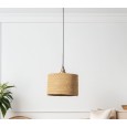 Naturalna lampa wisząca boho – jutowy abażur, regulowany kabel
