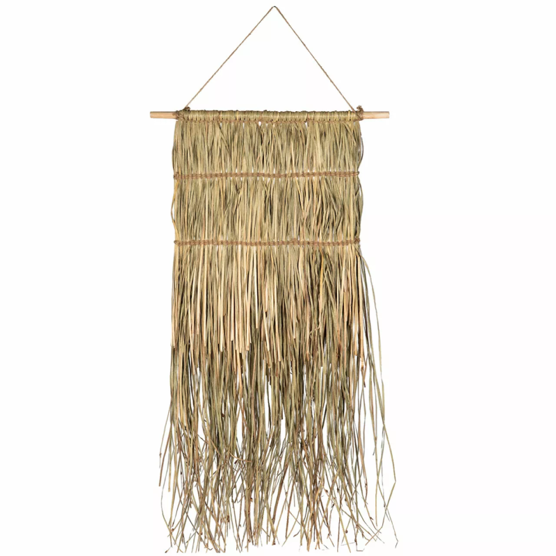 Naturalna dekoracja ścienna boho – pleciona ozdoba z trawy wodnej