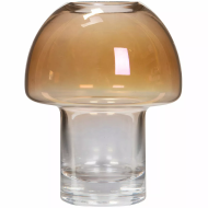 Szklany wazon w kształcie grzybka – elegancka dekoracja do wnętrz