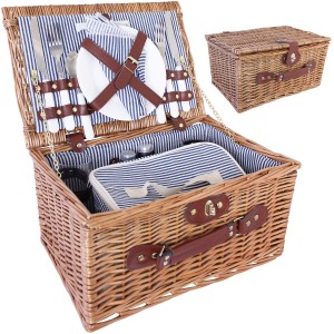 Ekskluzywny zestaw piknikowy w wiklinowym koszu – idealny na romantyczne chwile