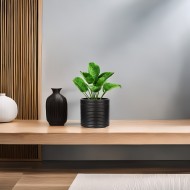 Czarna doniczka ceramiczna – matowa osłonka do nowoczesnych wnętrz