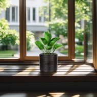 Czarna doniczka ceramiczna – matowa osłonka do nowoczesnych wnętrz