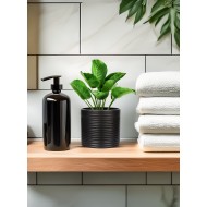 Czarna doniczka ceramiczna – matowa osłonka do nowoczesnych wnętrz
