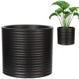 Doniczka czarna ceramiczna matowa 17,5 cm, ozdobna na parapet, do roślin domowych