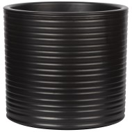 Doniczka czarna ceramiczna matowa 17,5 cm, ozdobna na parapet, do roślin domowych