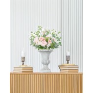 Wazon biały antyczny 30 cm, dekoracyjny na kwiaty, styl klasyczny, elegancki