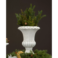 Wazon biały antyczny 30 cm, dekoracyjny na kwiaty, styl klasyczny, elegancki