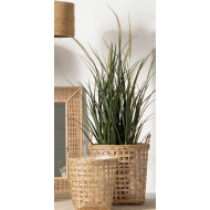 Sztuczna trawa podłogowa 100 cm z puszystymi kłosami, duża dekoracja w doniczce