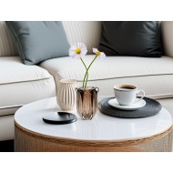 Wazon szklany brązowy 20 cm, ręcznie dmuchany, nowoczesny design, elegancka dekoracja