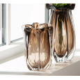 Wazon szklany brązowy 20 cm, ręcznie dmuchany, nowoczesny design, elegancka dekoracja