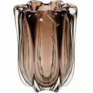 Wazon szklany brązowy 20 cm, ręcznie dmuchany, nowoczesny design, elegancka dekoracja