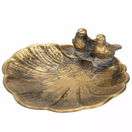 Złota podstawka dekoracyjna z ptakami, metalowa miseczka na drobiazgi, elegancki dodatek