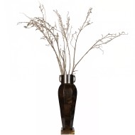 Wazon podłogowy loftowy 73 cm, metalowy, rdzawy brąz, dekoracyjny, na gałęzie i kwiaty