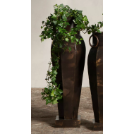 Wazon podłogowy loftowy 73 cm, metalowy, rdzawy brąz, dekoracyjny, na gałęzie i kwiaty