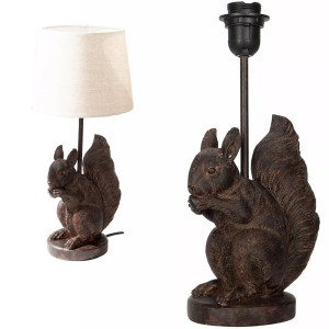 Lampa stołowa w kształcie wiewiórki, styl boho i retro, E27, 35,5 cm, bez klosza