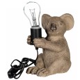 Lampa stołowa Koala, szary mat, styl boho i retro, 22,5 cm, bez klosza, dekoracyjna