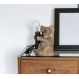 Lampa stołowa Koala, szary mat, styl boho i retro, 22,5 cm, bez klosza, dekoracyjna