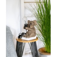 Lampa stołowa Koala, szary mat, styl boho i retro, 22,5 cm, bez klosza, dekoracyjna