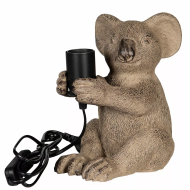Lampa stołowa Koala, szary mat, styl boho i retro, 22,5 cm, bez klosza, dekoracyjna