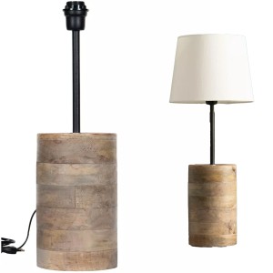 Lampa stołowa drewniana boho, drewno mango, styl skandynawski i retro, 53 cm, E27